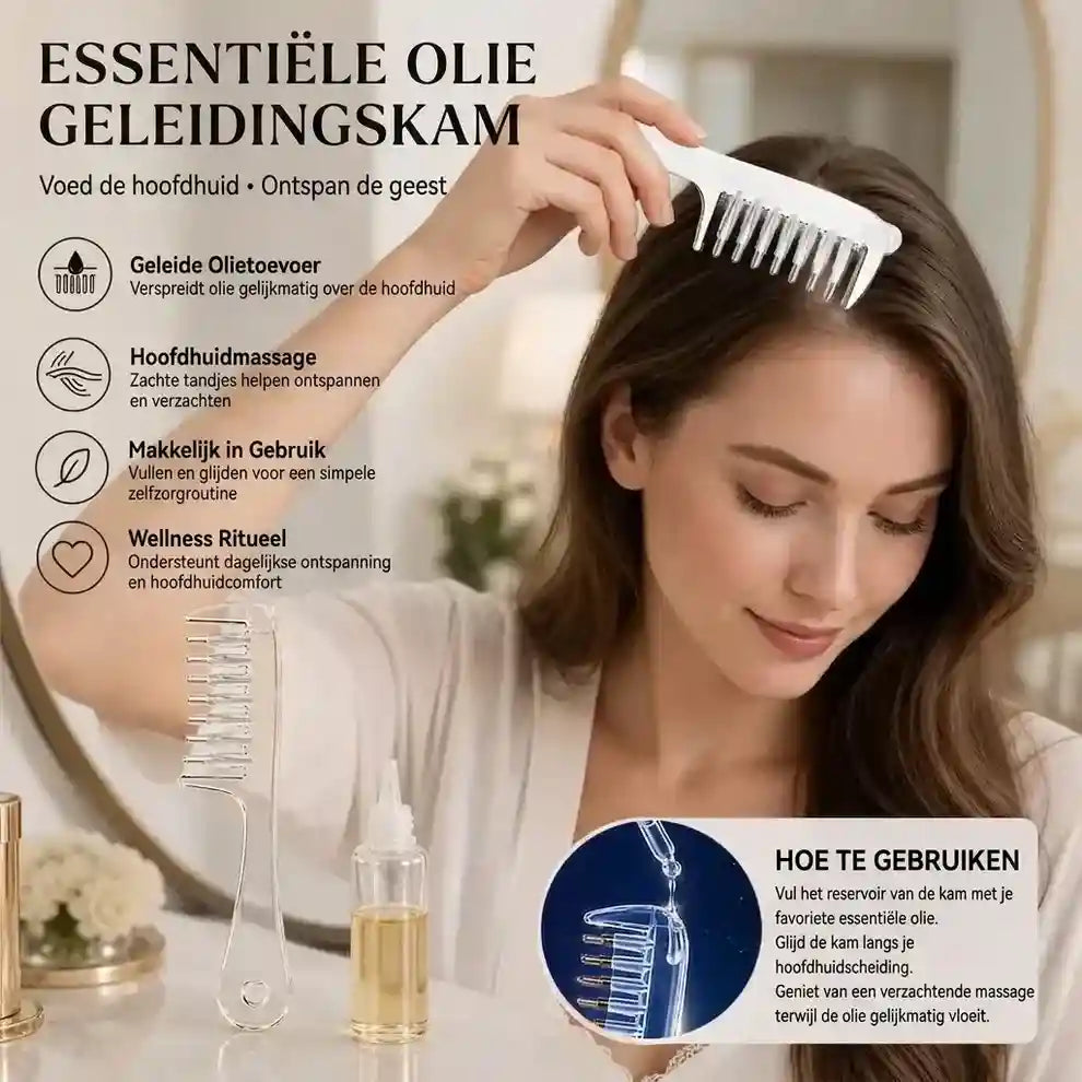 Minoxidil Applicator, Haarolie Applicator, Hoofdhuid Serum Kam, Breng de Vloeistof Direct op de Hoofdhuid Aan, Ondersteunend Haargroei Hulpmiddel, Voedt de Wortels Diepgaand
