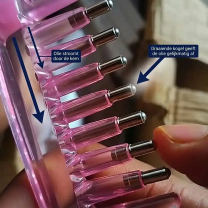 Minoxidil Applicator, Haarolie Applicator, Hoofdhuid Serum Kam, Breng de Vloeistof Direct op de Hoofdhuid Aan, Ondersteunend Haargroei Hulpmiddel, Voedt de Wortels Diepgaand