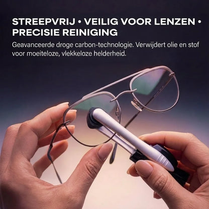 Lens Cleaner — Borstel & Microfiber, 2-in-1 Brillenreiniger