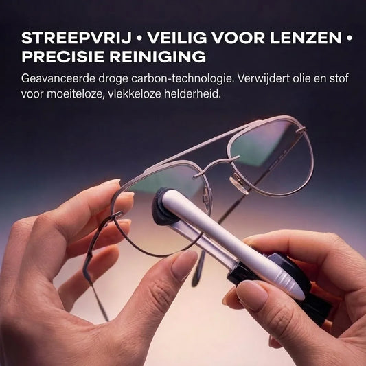 Lens Cleaner — Borstel & Microfiber, 2-in-1 Brillenreiniger
